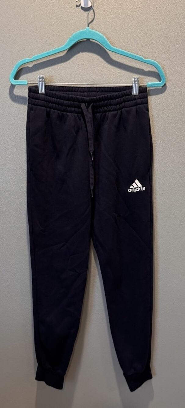 Adidas Men's Size S Tapered Joggers Navy Blue Logo Sweatpants